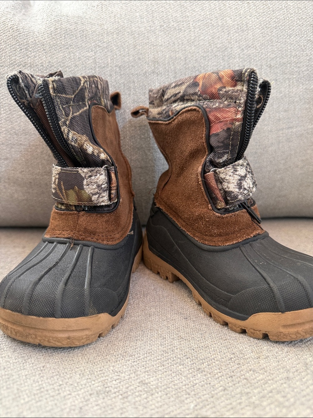 Ozark Trail Brown Camo Kids Rain & Snow Boots